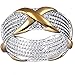 BOHG Jewelry Womens Fashion Silver-Plate Wide Fashion Gold X Criss Cross Love Eternity Ring Wedding Band Size 8