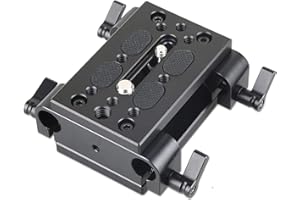 SmallRig Camera Tripod Mounting Baseplate w/15mm Rod Clamp Rail Block for Tripod/Shoulder Support System - 1798