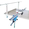 HQHAOTWU Cloth Cutting Machine High Speed Fabric Cutting Machine Cloth Cutter Fabric End Cutter with 86.6" Rack & Digital Counter for Clothing, Textiles, Leather Cutting 110V