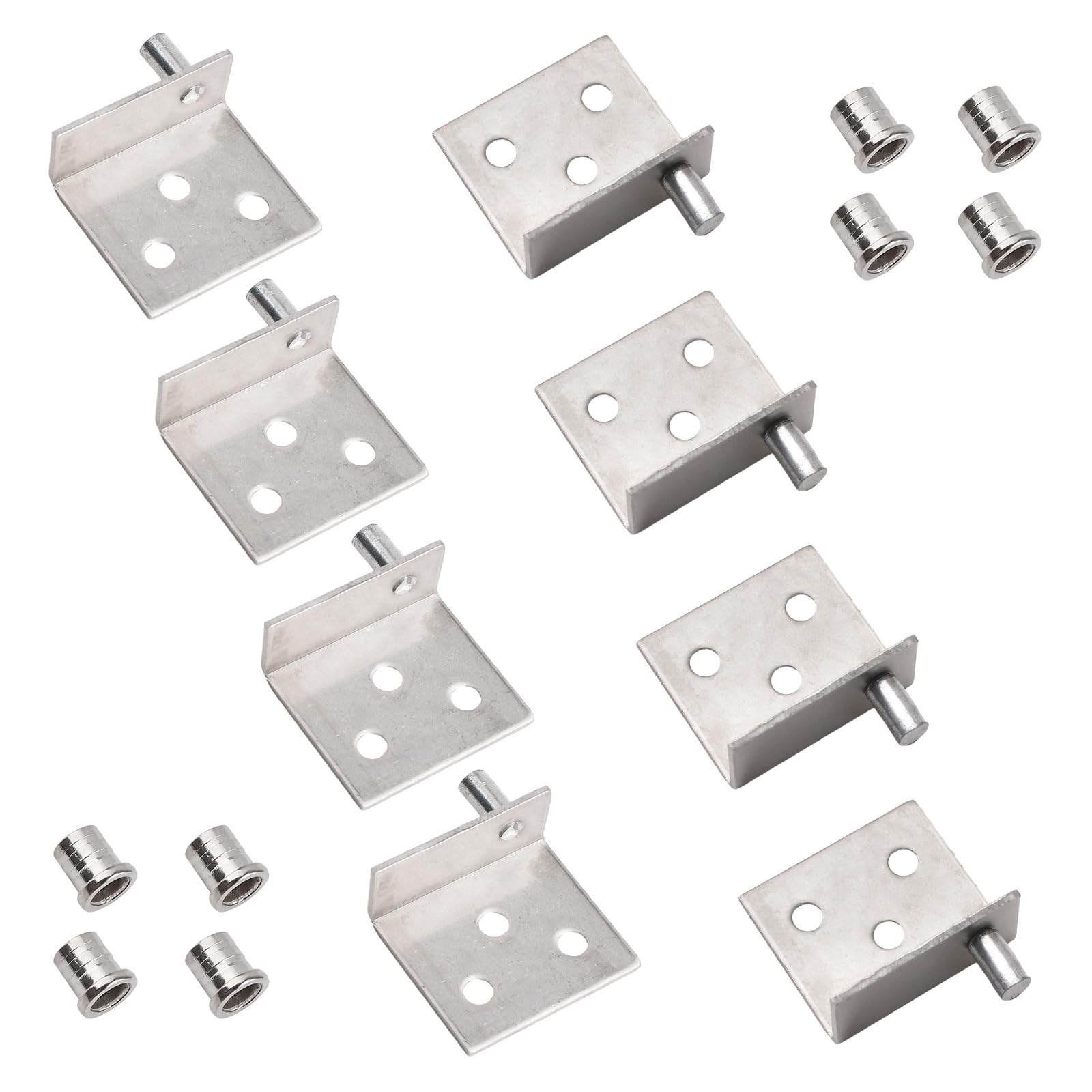 UFURMATE Modern Silver Stainless Steel Cabinet Door Pivot Hinges, 4 Sets with Mounting Screws