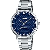 Casio LTP-VT04D-2A Women's Stainless Steel Blue Concave-Shaped Dial 3-Hand Analog Watch