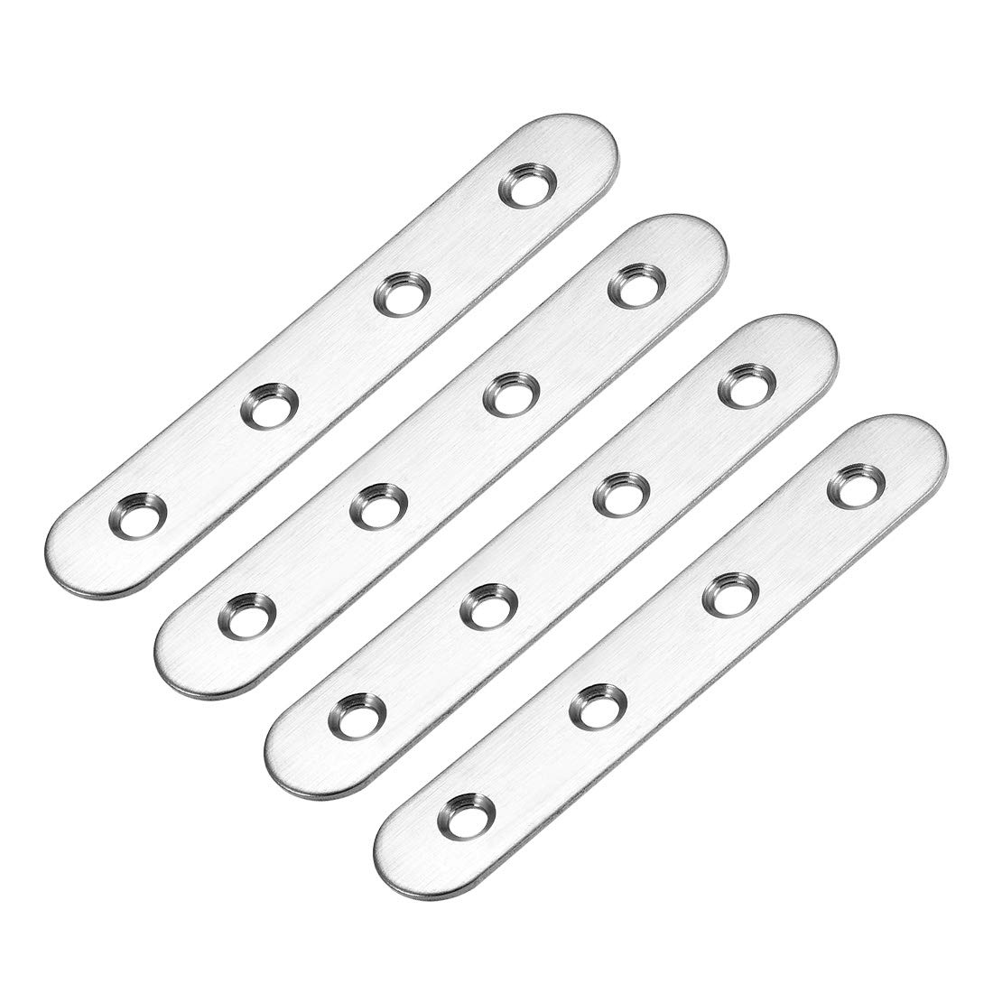 Sourcingmap Repair Plate, 100mm x 17mm, Flat Fixing Mending Bracket Connector with Screws, 4 Pcs