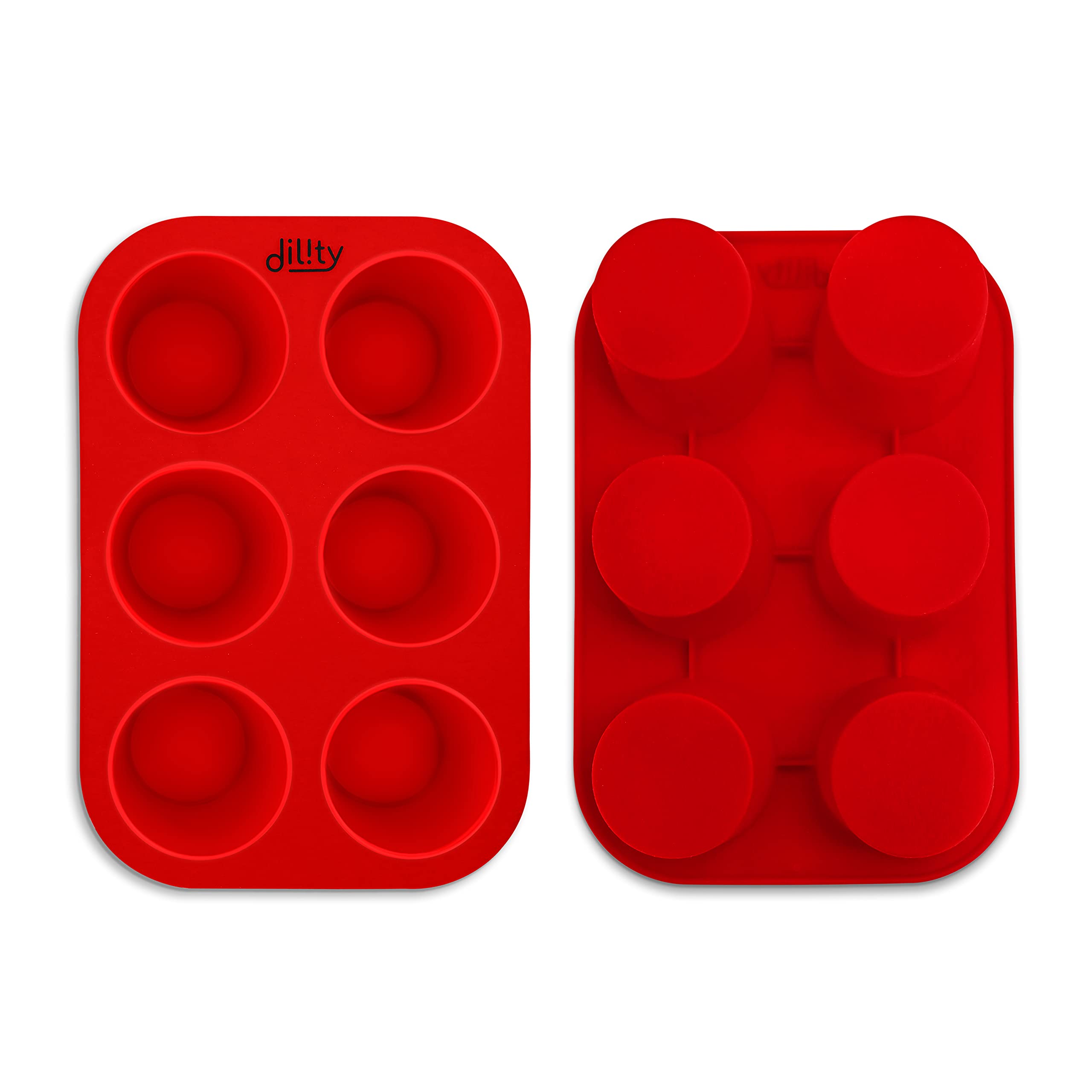 2 Pack Deep & Large Muffin Tray, 6 Cup Silicone Cupcake Moulds, Cupcake Tray, Muffin Cases, Yorkshire Pudding Tray