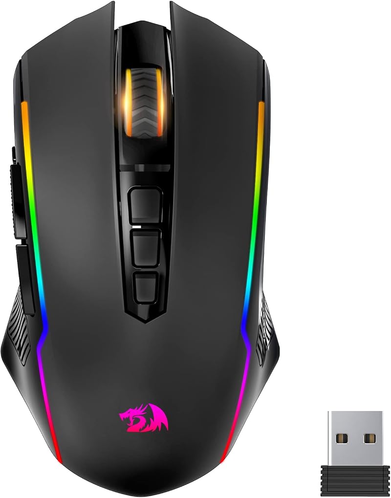 Redragon Wireless Gaming Mouse 9 Programmable Buttons RGB DPI 250-8000 KS
