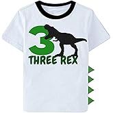 Luke and Lulu 3rd Birthday Shirt Boy - Three Rex 3 Year Old Birthday Shirt - Third B-Day Outfit - Dinosaur Design for Boys