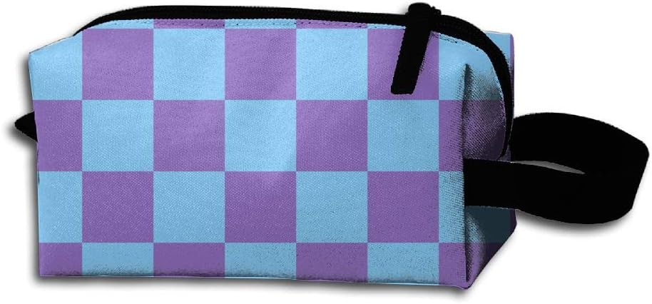Nutcr King Fong Teal Tartan PlaidNylon Pencil Case, Essentials Bag, Makeup Bag for Men/Women/Girl