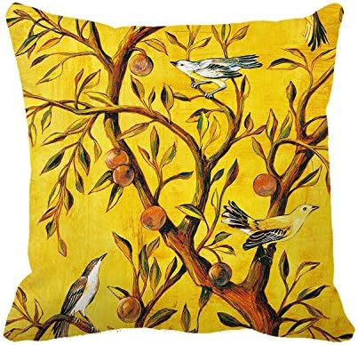 Sofapartner Protea Pattern in Deep Teal, Cream, Sage Green &amp; Yellow Ochre Throw Pillow Covers 16"x 16"