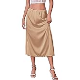 Avidlove Women's Satin Half Slip 36" Lace Long Underskirt S-XXL