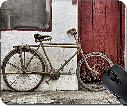 MSD Natural Rubber Mouse Pad Mouse Pads/Mat design 22988306 vintage bicycle against old building with wooden door