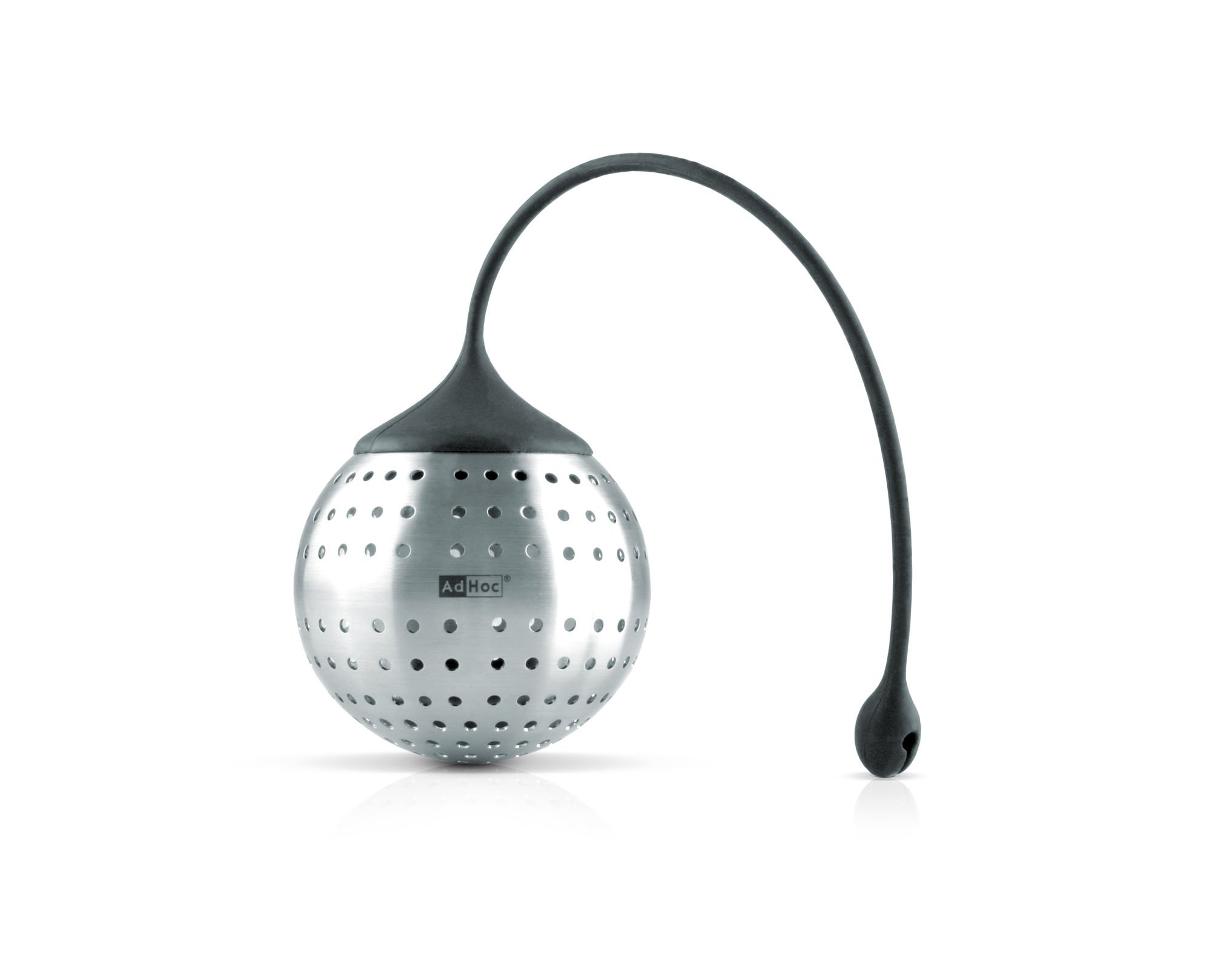 AdHoc GK01 SPICE BOMB Spice Infuser/Tea Infuser | Stainless Steel/Silicone | Heat Resistant | (D) 70 mm | Silver/Black