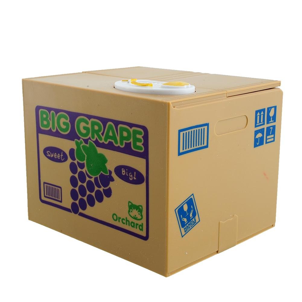 Peradix Money Coin Bank Automatic Stealing Coin Grey Kitten Cute Cat Kitty Coins Penny Cents Piggy Bank Saving Box Money Box Kids Toddlers Children Gift Present