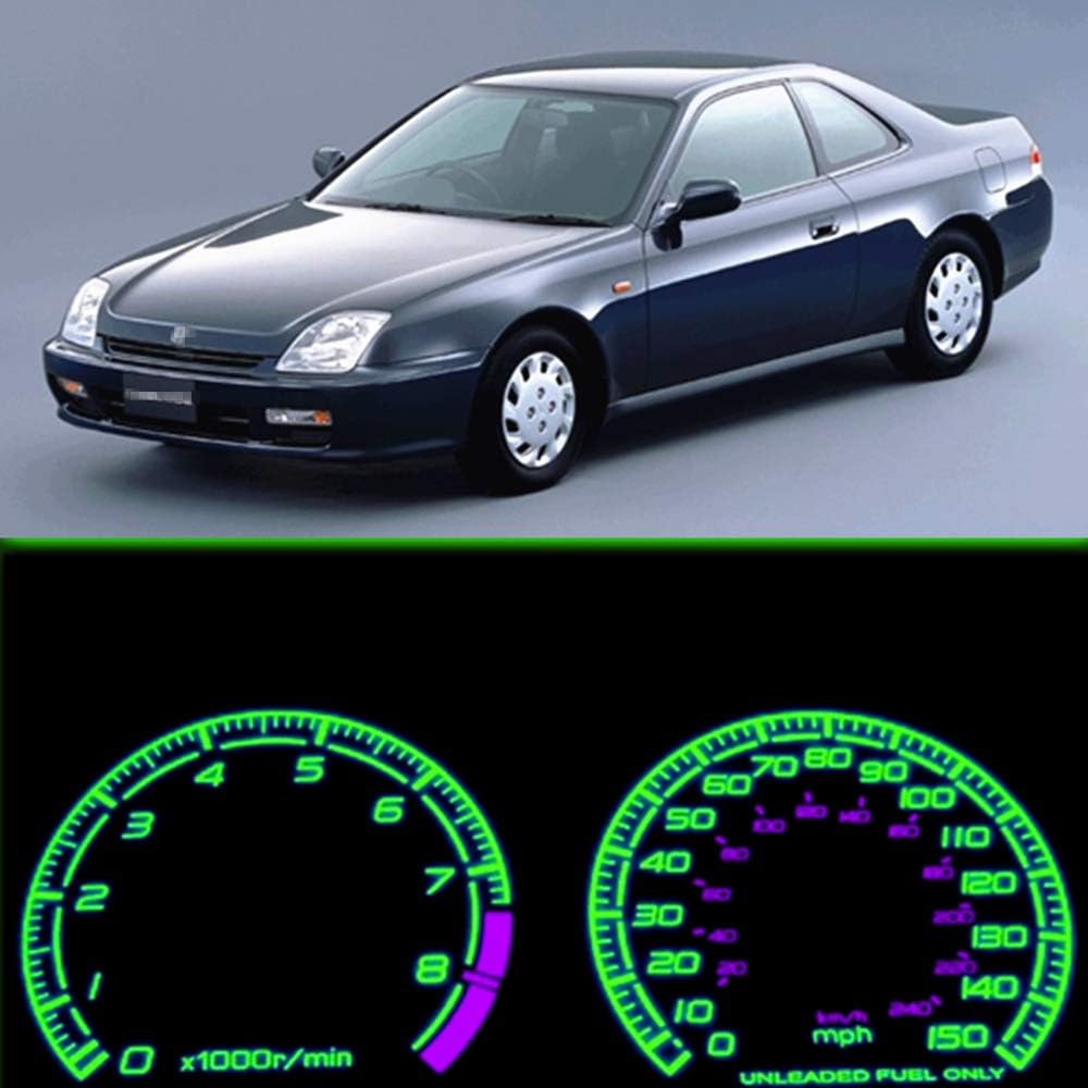 WLJH High Bright Green Dash Instrument Panel Gauge Cluster Warning Indicator Lamp Full Led Light Bulbs Kits for 1997-2001 Honda Prelude,Pack of 22