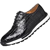 Men's Genuine Leather Business Dress Shoes Fashion Lace-Up Brogue Wingtip Oxfords Classic Plain Toe Casual Derby Shoes for Office Wedding Work