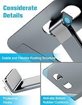 Babacom Laptop Stand Ergonomic Foldable Height Adjustable Ventilated Aluminium view 6