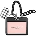 JUMISEE Clear Acrylic Kpop Photocard Holder Black Credit ID Card Protective Case Photo Display Holder Bag Pendant Keychain
