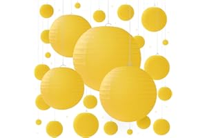 Yellow Paper Lanterns - 25 Piece Set - Yellow Party Decorations for Birthdays, Weddings and Special Occasions by Avoseta