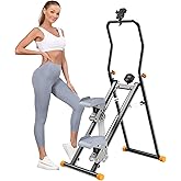RYGEO Stair Stepper for Home, Upgraded Vertical Climber Machine for Full-Body Workout, Compact Folding Cardio Exercise Climber, Resistance Adjustable Handlebar & Pedals