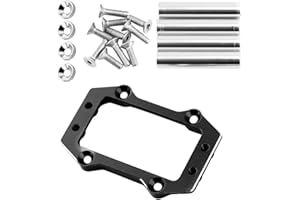 Rcarmumb Steering Servo Mount Set Upgrades Part for 1/8 Karton Senton Outcast Talion Typhon 6S BLX,1/7 Fireteam Mojave 6S BLX,Aluminium Steering Servo Mount Hop-up,Black w/Silver Posts