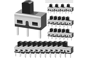 MKBKLLJY 25PCS 5mm High Knob Vertical Micro Mini Slide Switchs SPDT 1P2T 3 Pin 2 Position Toggle Switches ON/Off AC 125V 2A S