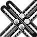 Multi Angle Measuring Ruler - Housolution Aluminum Angle  Template Tool, Four-sided Measuring Tool Angle Finder Protractor Layout Tool Angle Ruler for Handymen Builders Craftsmen Carpenter (Black)