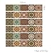 yazi Peel and Stick Tile Backsplash Stair Decals Brick Pattern Stair Riser Refurbished Stair Treads Decals 7''W x 39''L Arabic Style Wallpaper (Set of 6) (Arabic Style Tile)