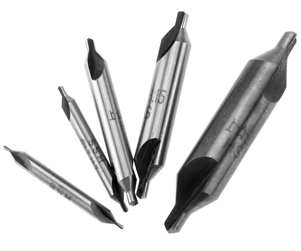 OTOTEC 5pcs HSS High Speed Steel Center Combined Countersink Spotting Drill Bits Tool