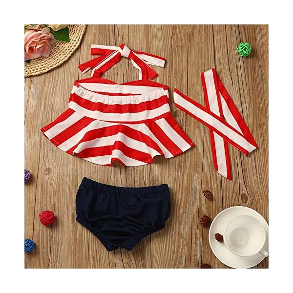 Baby-Girl-Bikini-SetElaco-Kids-Stripe-TopBriefsHeadband-3PCS-Set-Swimsuit