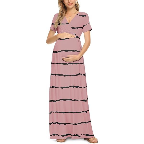 Women's Maternity Dress Maxi Long Length with Belt for Baby Shower,  Photoshoot (Small, Navy Floral) at Amazon Women's Clothing store
