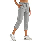 MAGCOMSEN Women's Hiking Capris Pants UPF 50+ Lightweight Quick Dry Workout Travel Summer Casual Pants Zipper Pockets
