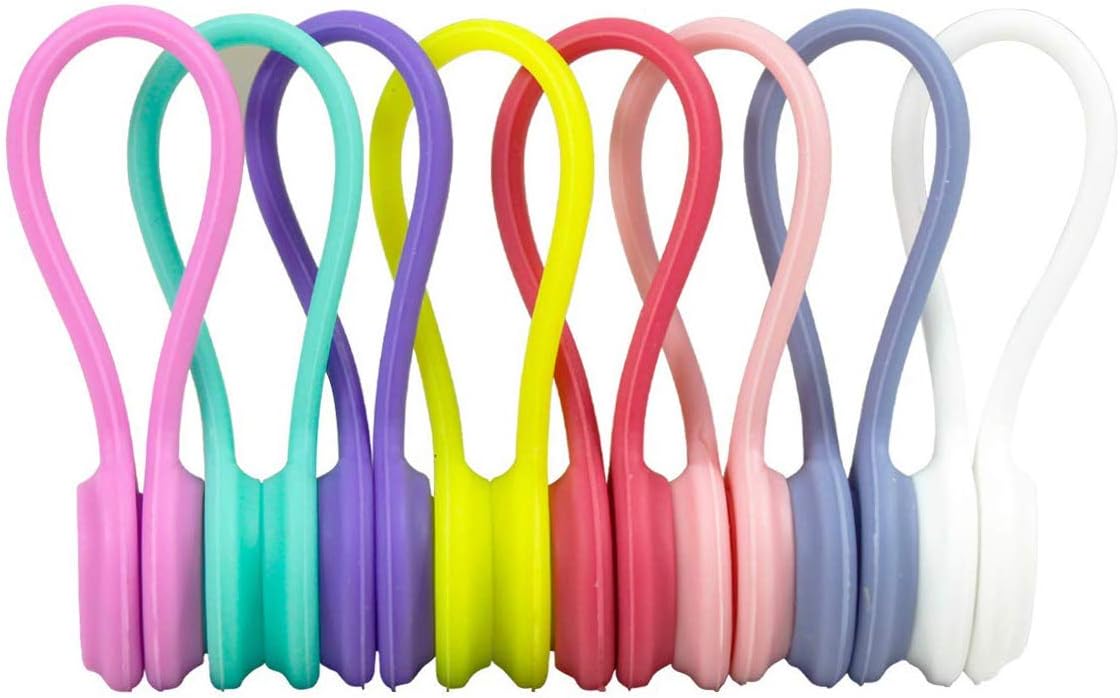 Cable Clips Pack of 8 Reusable Fastening Cable Ties Adjustable