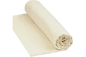 HOTGODEN Light Weight 100% Cotton Muslin Fabric: 63 inch x 2,5,10 Yards Unbleached Muslin Linen Fabric Material for Sewing Material Apparel Cloth