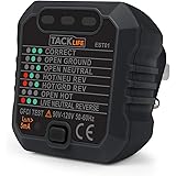 Tacklife EST01 Advanced GFCI Outlet Tester Power Socket Automatic Electric Circuit Polarity Voltage Detector Wall Plug Breaker Finder