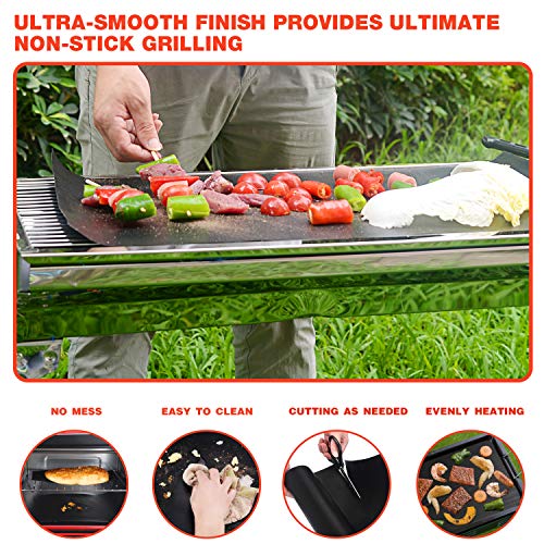 Grill Mat Set of 3, 23.6" x 15.7", Non-Stick BBQ Grill Mats Baking Mats & Oven Liner- FDA-Approved, PFOA Free, Reusable and Easy to Clean - Works on Gas, Charcoal, Electric Grill and More - Thumbnail 4