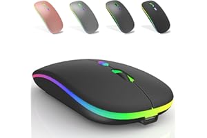 DIAYUBU Wireless Computer Mouse 2.4G Portable Slim Mouse with Receiver Less Noise for Laptop Optical Mouse(Matte Black)