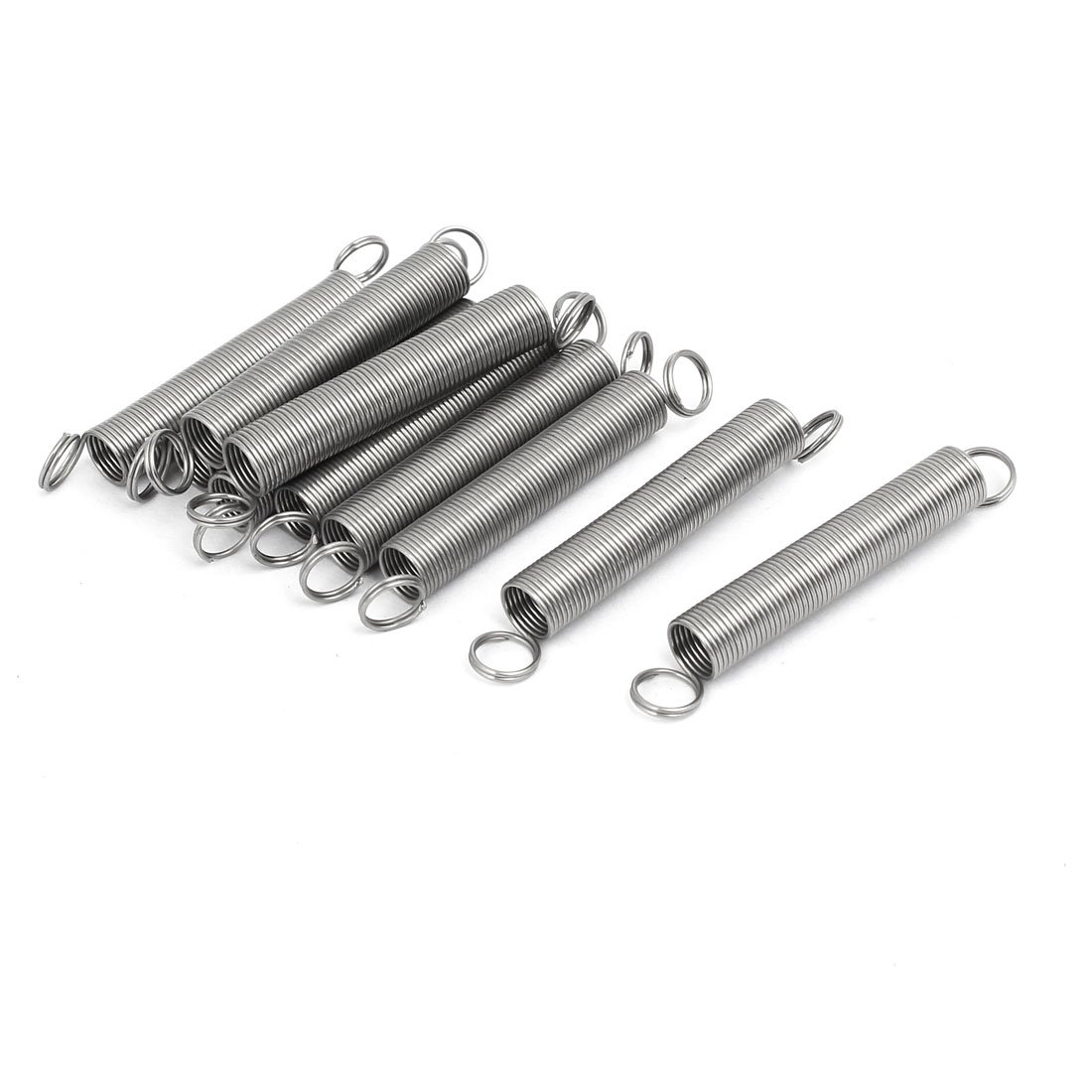 Sourcingmap 0.6mmx7mmx50mm 304 Stainless Steel Tension Springs Silver Tone 10pcs