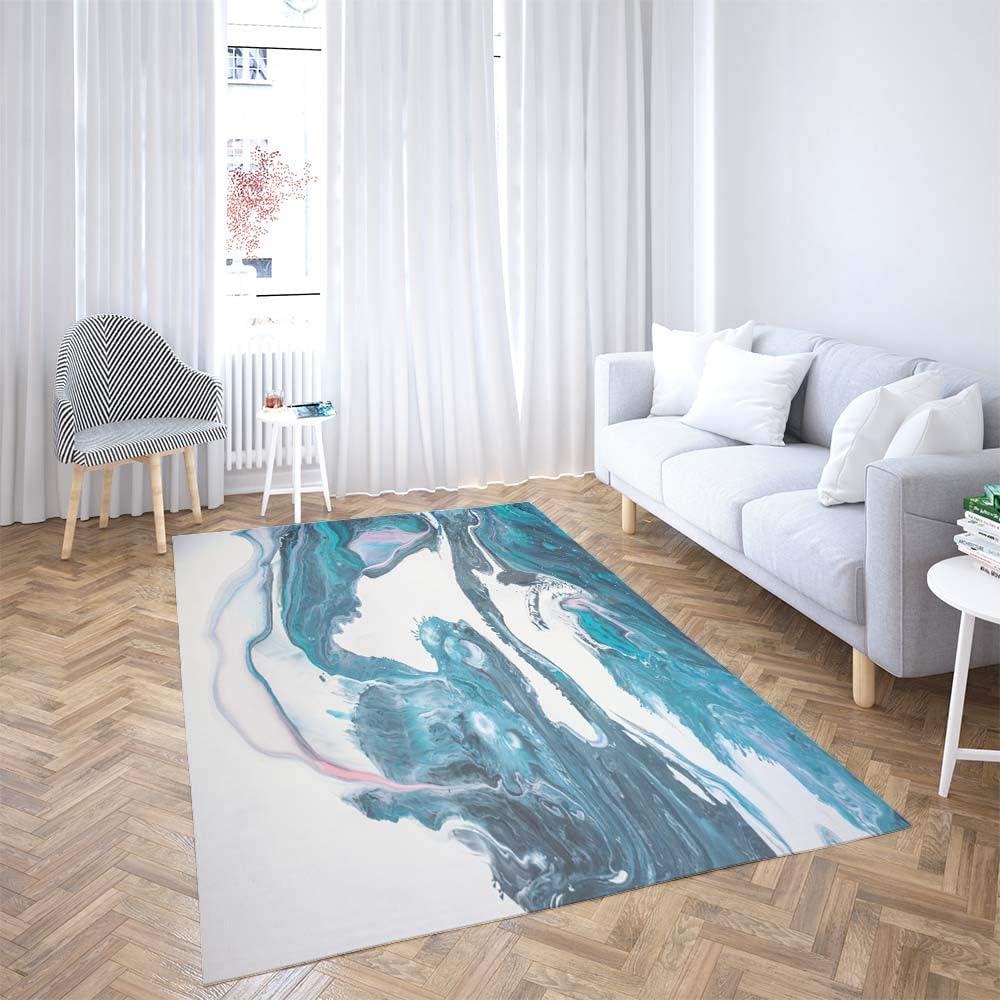 Sertiony Modern Area Rug Washable Area Rug 5X7 Feet Marbling Texture