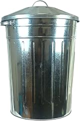 OptiProducts Metal Bin 90 Litre Galvanised Garden Rubbish Bin UK
