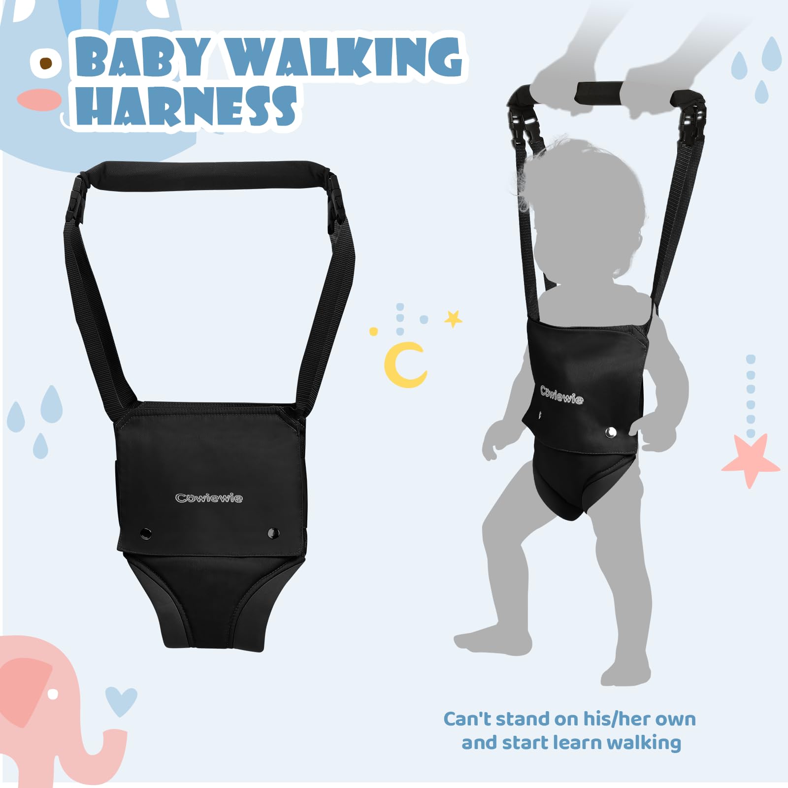 Cowiewie Baby Jumper with Stand, Quick-Fold for Easy Storage, Baby Jumper and Bouncer for Active Babies