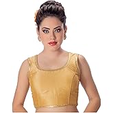 Gada Sisters Sleeveless Saree Blouse, Women's Art Silk Solid Saree Blouse for Women Readymade