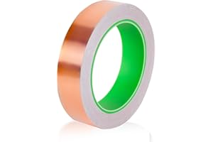 DAVIMAXIUM Copper Foil Tape with Conductive Adhesive for Guitar,Crafts,Soldering,EMI Shielding,Stained Glass, Electrical Repairs, Grounding,Paper Circuits,1 Pack (1inch x 66ft)