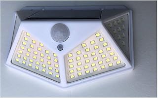 Ass-DG 100LED Sonnen Wiederaufladbare Wandleuchte mit vierseitigen Leuchtkörper Induktions-Lampe Außenbeleuchtung Moderne Hof Lampe,Weiß