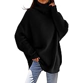 imesrun Womens Turtleneck Oversized Sweater Batwing Chunky Pullover Sweater Casual Fall Loose Knit Jumper Top
