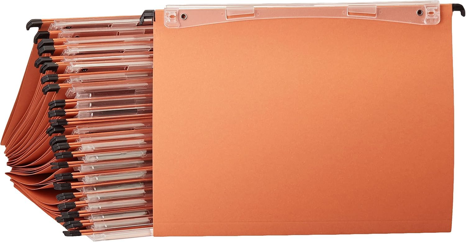 Esselte Kori Manilla Pack of 25 Folders Drawer V-shaped base orange, 34.5 x 24.5 cm