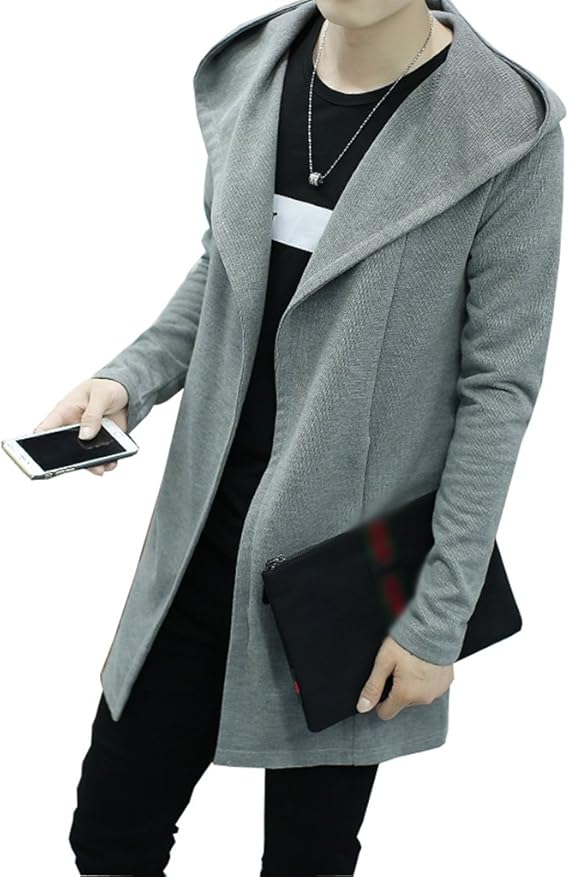 Amazon コーディガン メンズ ロング おおきいサイズ 長袖 春 防寒 綿 シンプル ファッション カジュアル アウター 通勤 通学 無地 ロングカーデ ブラック グレー ネイビー M L Xl 2xl 3xl 4xl 5xl コート ジャケット 通販