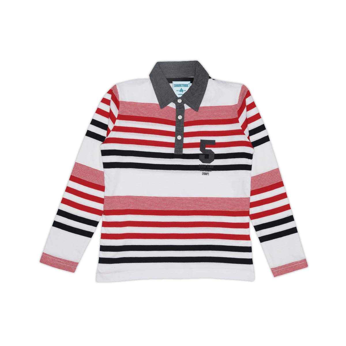 Buy sharktribe Boy's Cotton Full Sleeve Polo T-Shirt (Multicolour, Pack of 1) at Amazon.in