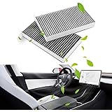 Farmogo Tesla Model 3 Cabin Air Filter with Activated Carbon Air Intake Filter for Tesla Model 3 2017 2018 2019 (Set of 2)