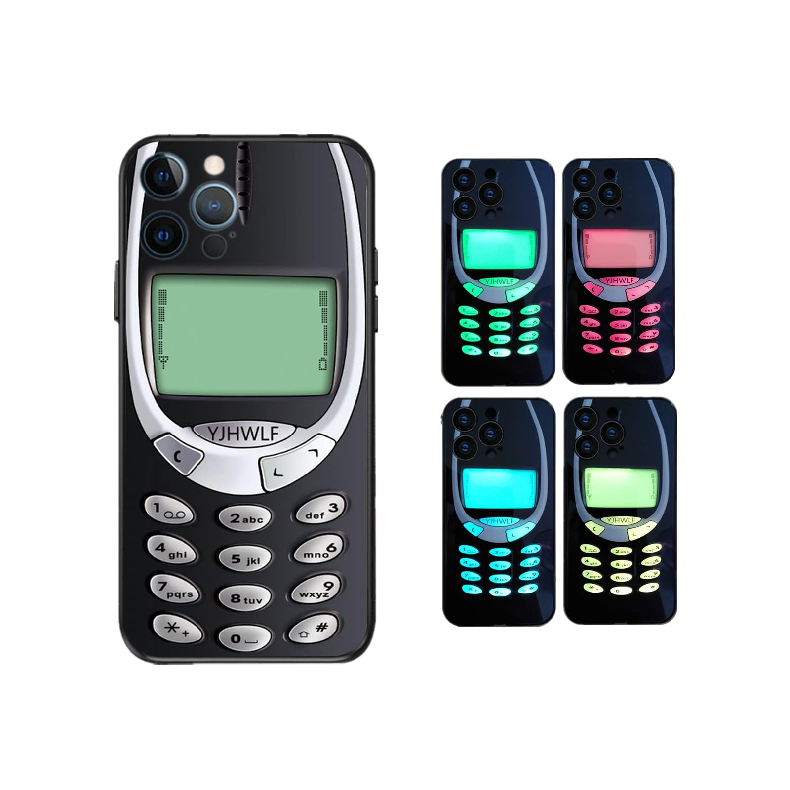 Photo 1 of YJHWLF Compatible iPhone 15 Plus Luminous Case for?Retro Cassette Tape Shockproof Music Phone Case Bumper Tempered Glass Protective Cover?Case Specially Designed for Cool?Send Tempered Film?Nokia?
