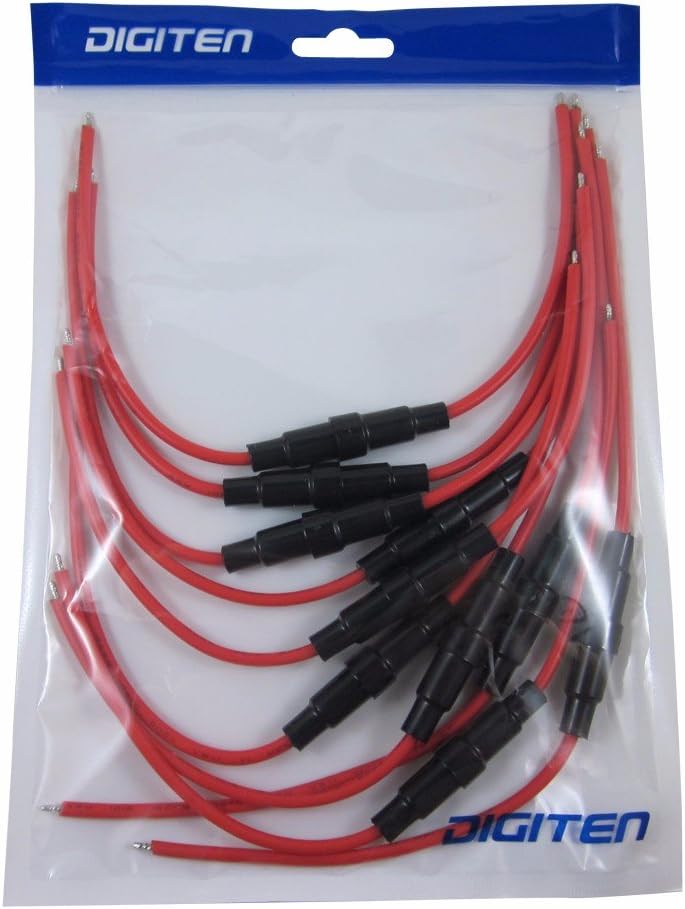 DIGITEN 5x20mm GDC Fuse Holder Inline screw type with 16 AWG wire (Pack of 10) - Image 5