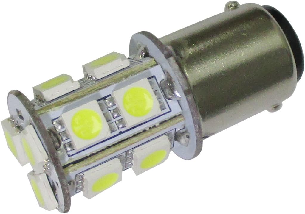 GLMING Ba15d 1076 1142 1004 Car LED Bulb Internal light Tail lights Turn signal light 13-5050SMD AC/DC 12V-24V Cool White Pack of 2