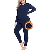 MOSCOAL Plus Size Thermal Underwear for Women Long Johns Sets Fleece Lined Base Layer Cold Weather Long Underwear